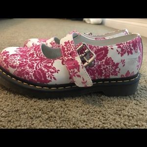 Pink and while floral Dr Martens